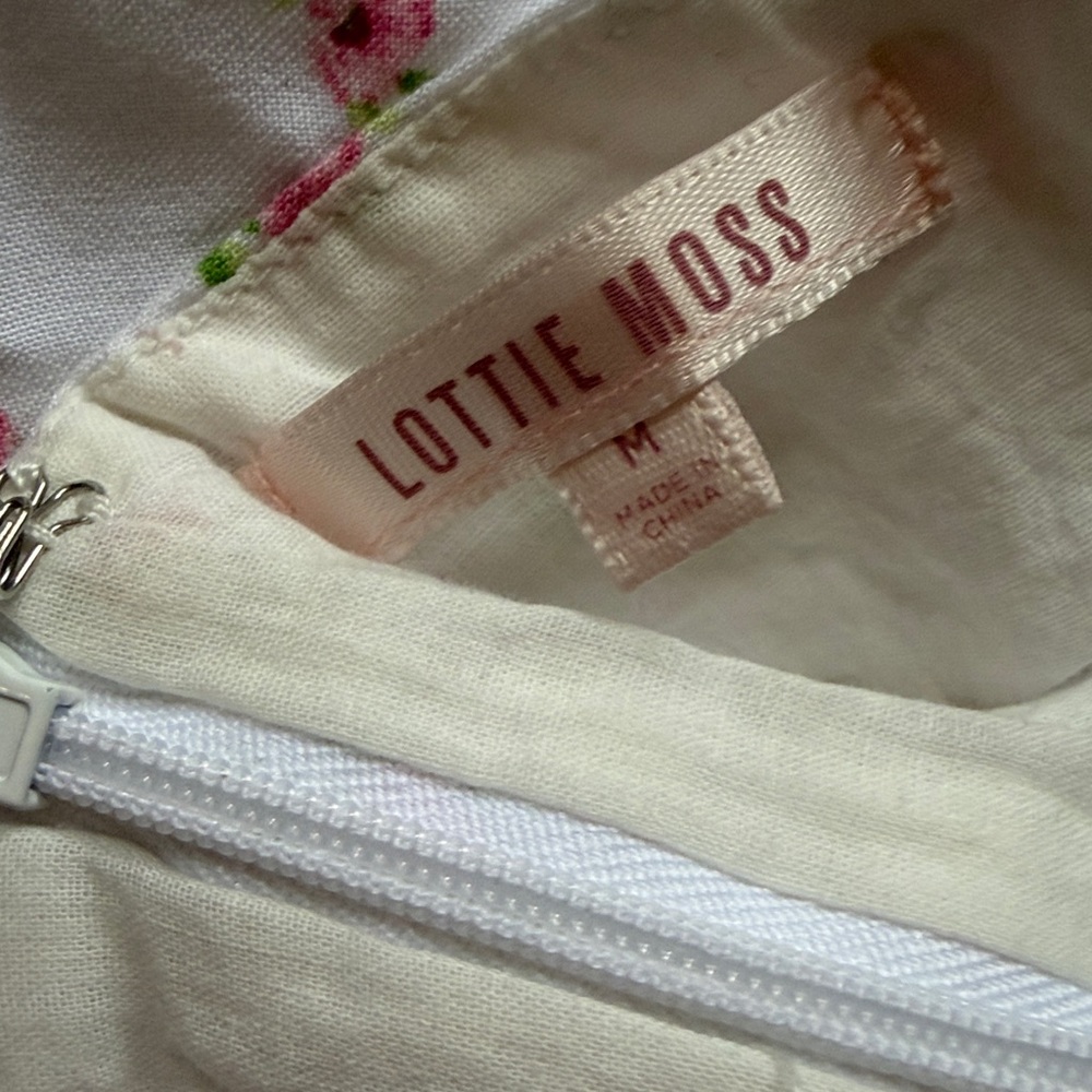 White floral cottagecore dress mini size medium summer spring - Picture 7 of 8